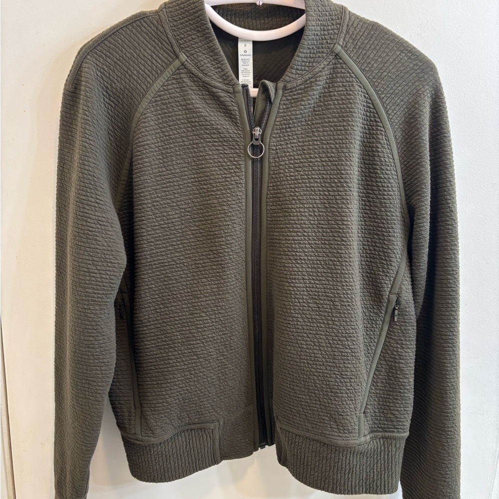 Lululemon - Olive Textured Zip-Up Jacket